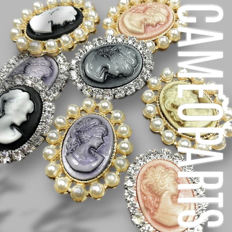 カメオ　16個　アンティーク　ヴィンテージ　パーツ　⑥ カメオパーツ ヴィンテージ風 2Type | すあまstone