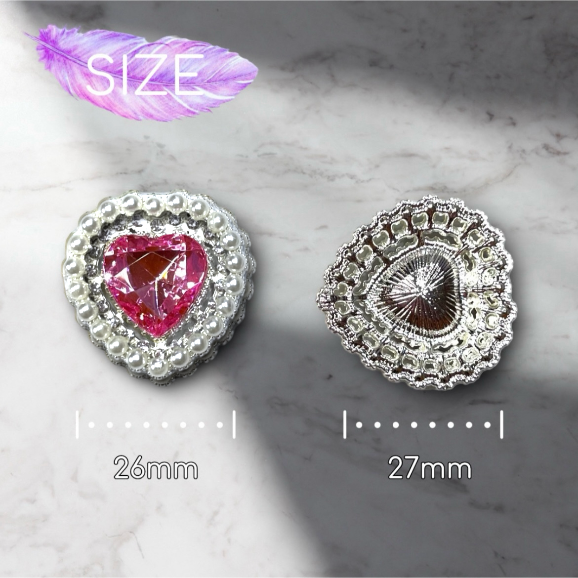 シルバー パール＆ビジューハートストーン | すあまstone