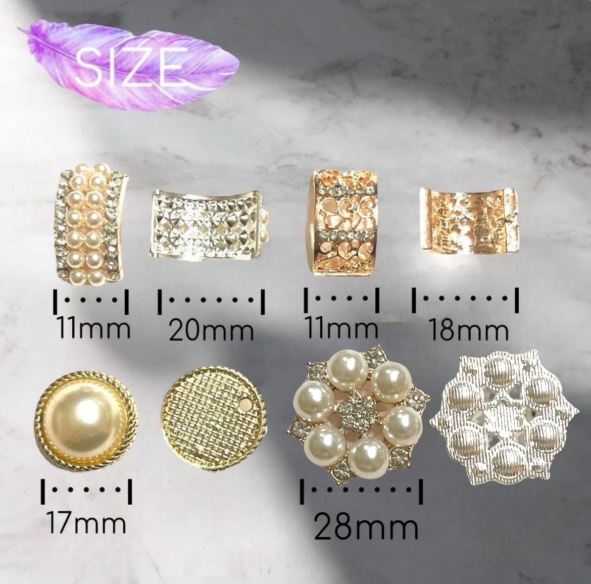 ラインストーン＆パールセンターパーツ | すあまstone