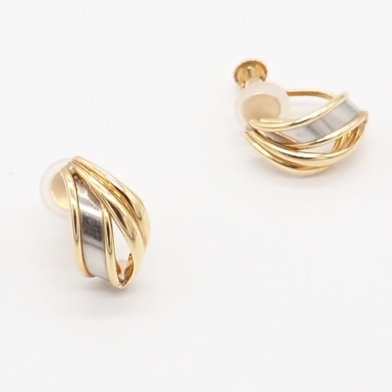Pt/K18地金イヤリング | harmona.jewelry