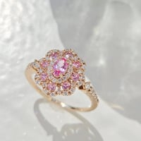 【リング】K18PG パパラチアサファイア0.218ct