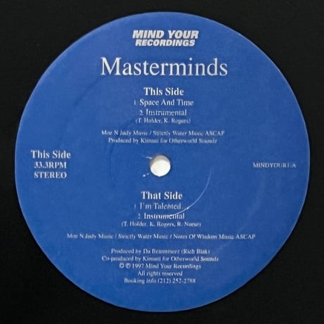 Masterminds - Space And Time / I'm Talented...