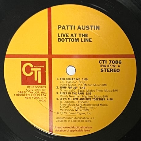 Patti Austin - Live At The Bottom Line