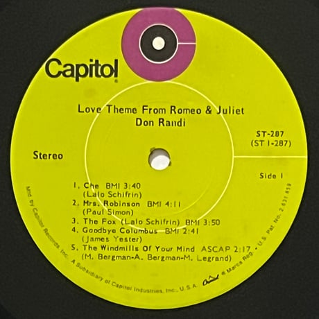 Don Randi - Plays The Love Theme From "Romeo And Juliet"