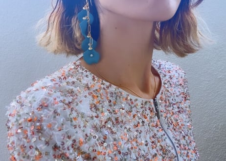 Flower petal pierce Blue