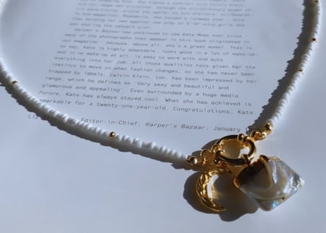 bohemian necklace White long type