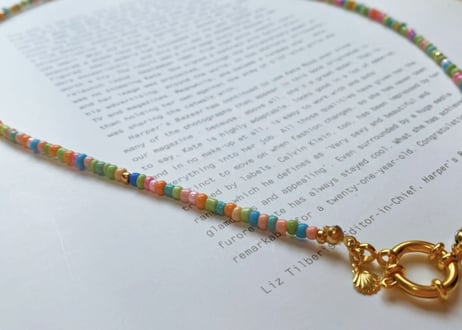 bohemian necklace pastel color