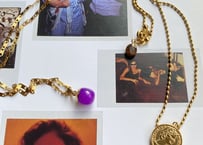 Filigree gemstone  necklace purple stone
