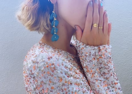 Flower petal pierce Blue