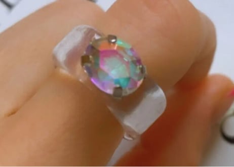 clear crystal bijou ring 12号