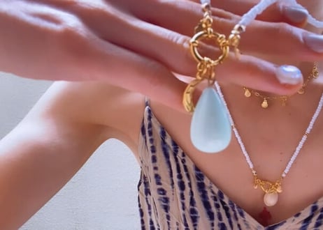 bohemian necklace White long type
