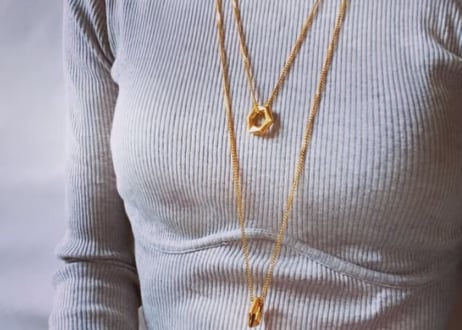 metal bolt  necklace short