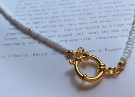 bohemian necklace White long type