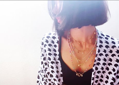 bohemian beads necklace multicolor