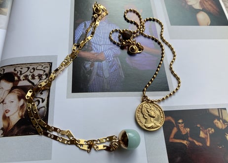 Filigree gemstone  necklace blue  stone