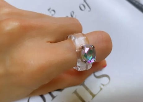 clear crystal bijou ring 12号