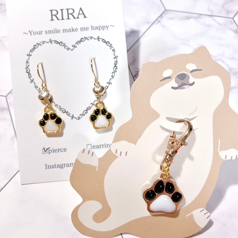肉球ピアス＆首輪チャームのセット | Handmade shop RIRA