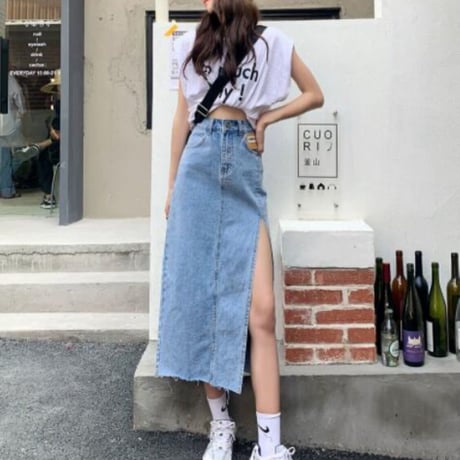 デニムロングスカート