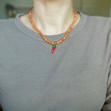 Orange Stone Chili Necklace
