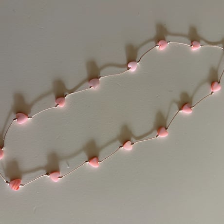 Heart shell cord necklace