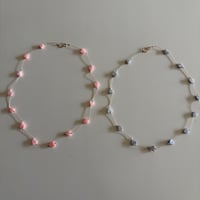 Heart shell cord necklace