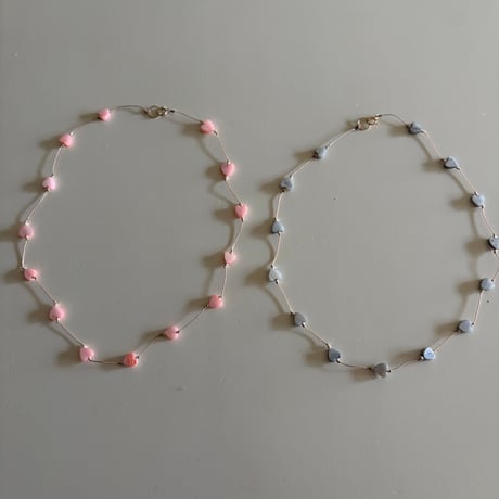 Heart shell cord necklace