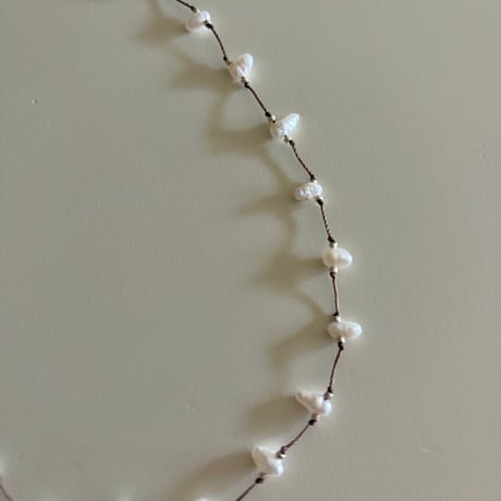 Natural pearl cord necklace