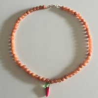 Orange Stone Chili Necklace