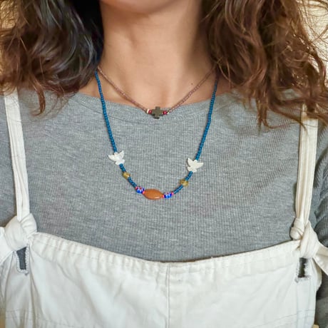 Cross beads Necklace②