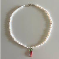 Chili and Pearl Necklace choker