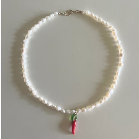 Chili and Pearl Necklace choker