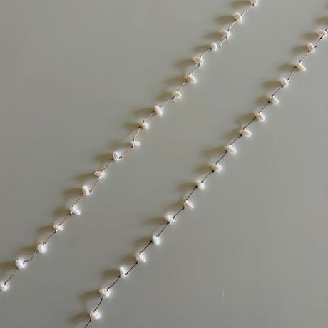 Natural pearl cord necklace