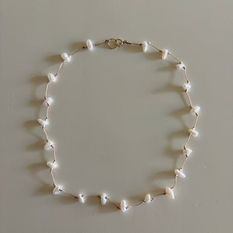 Natural pearl cord necklace
