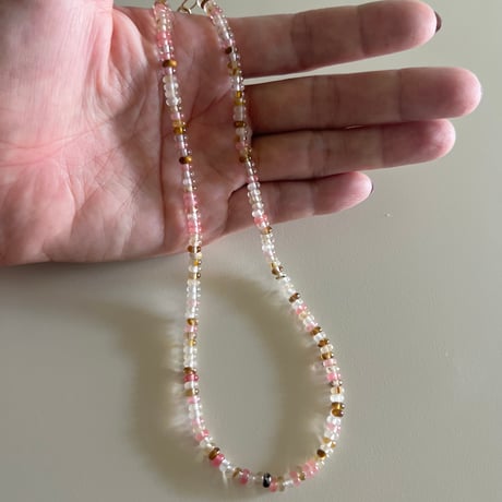 Gem stone Necklace《Cherry blossom》