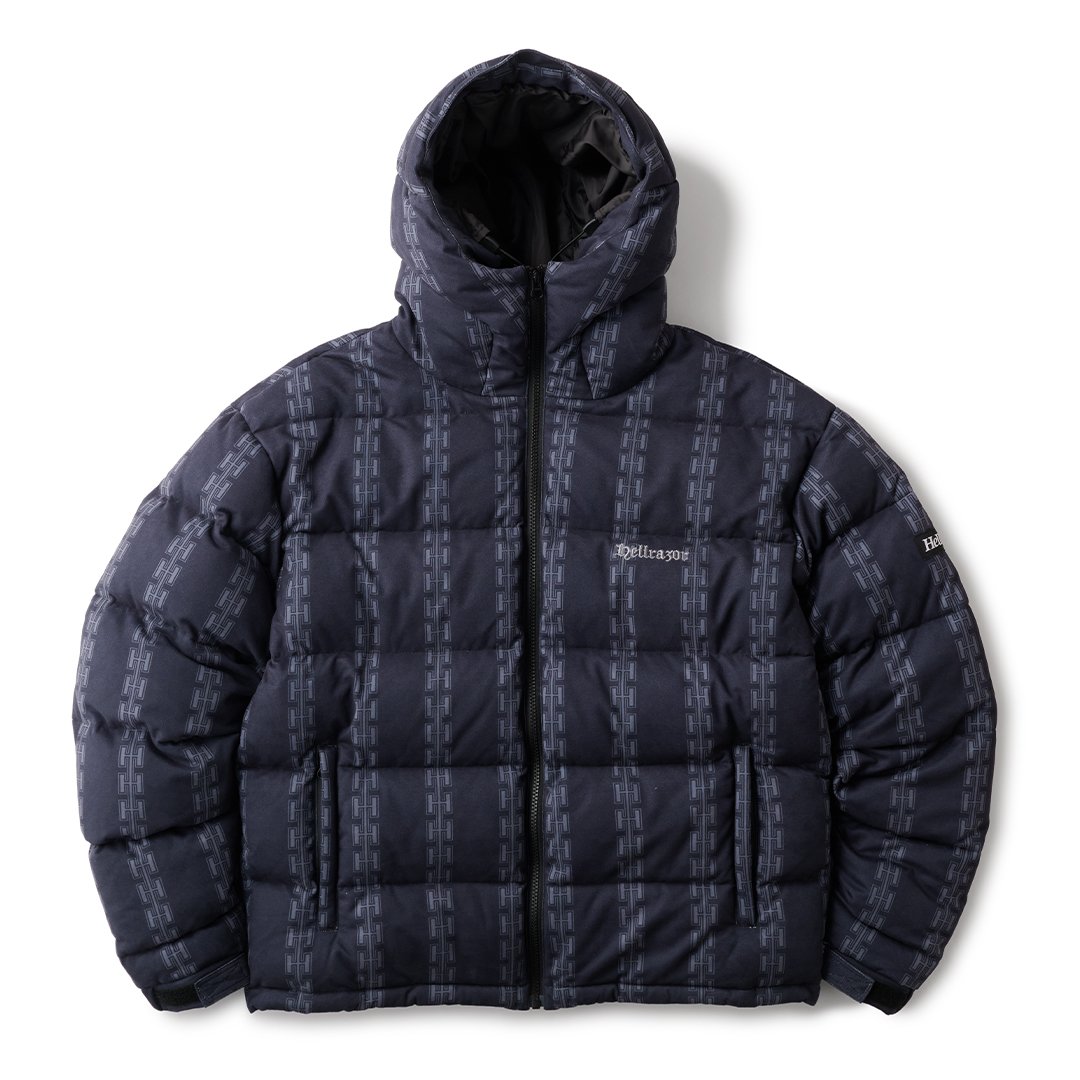 Hellrazor ヘルレイザー ナイロンジャケット HELLRAZOR(ヘルレイザー)H CHAIN SUEDE HOODED DOWN JACK
