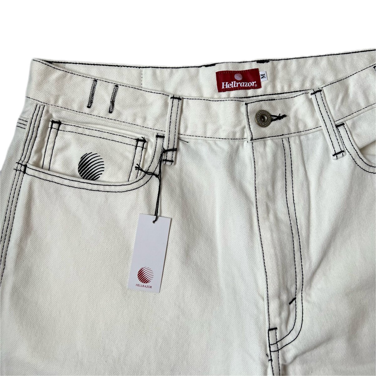 HELLRAZOR(ヘルレイザー)BAGGIE COLOR DENIM PANTS - WHI HELLRAZOR(ヘルレイザー)BAGGIE COLOR DENIM PANTS - WHI