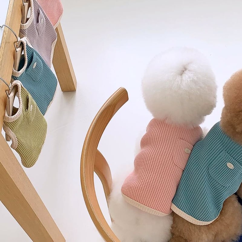 予約】くすみカラー×サーマル素材｜通気性◎おしゃれ犬用タンクトップ