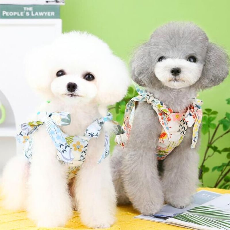 お花柄 カットソー 犬服 猫服 tシャツ 花柄 ノースリーブ タンク