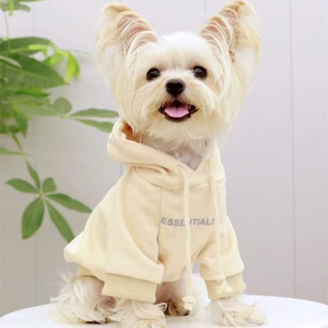 ロゴパーカー 犬服 フード付き ペット服 犬の冬服 わんこ服 部屋着