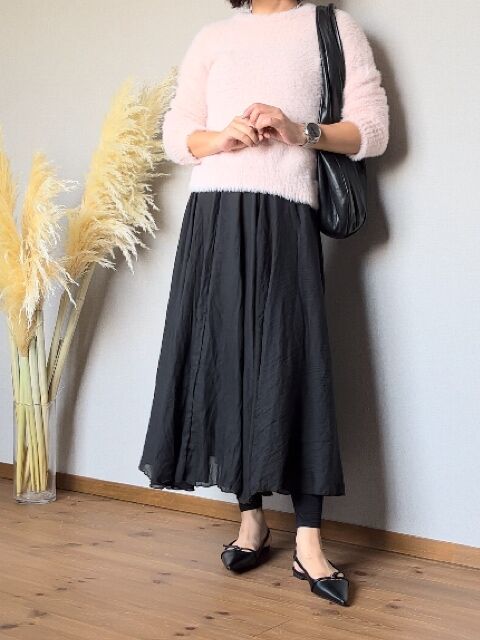 corail 未使用　リネンスカートパンツ　ブラック LOOSY: 6 ブラック (6分丈リラックスパンツ) | 【公式】工房織座