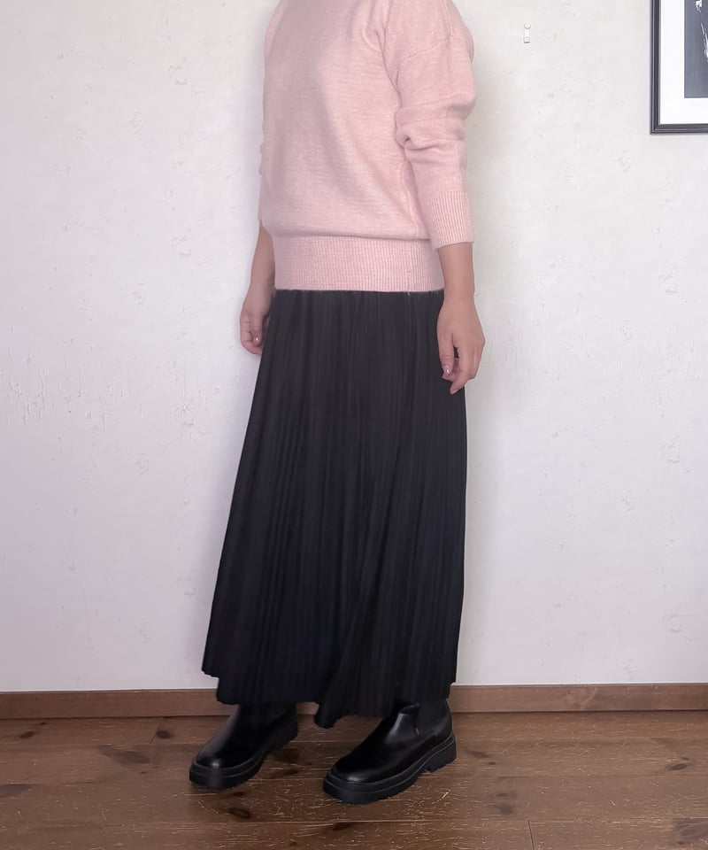 ベーシックソフトセーター グレー/ピンク | Miaou(ミアウ)