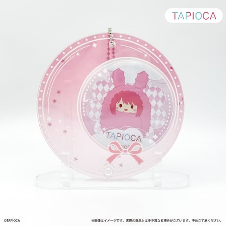 タピオカ　オリジナル　アクリル缶バッジケース　月型
