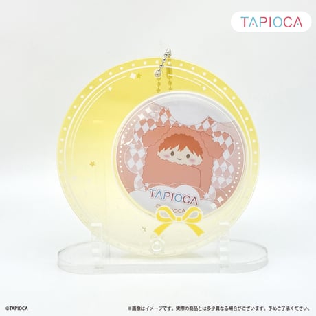 タピオカ　オリジナル　アクリル缶バッジケース　月型