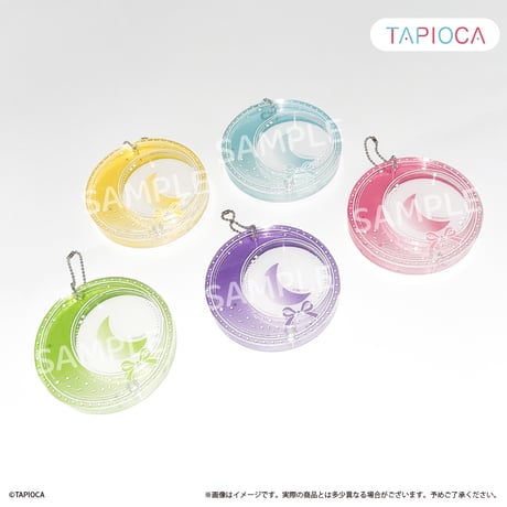 タピオカ　オリジナル　アクリル缶バッジケース　月型