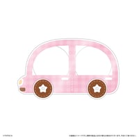 タピオカ　オリジナル　くるま型缶バッジケース ふたり乗りver.　ピンク