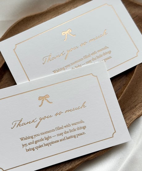 🎀"thank you"letter press card 10P