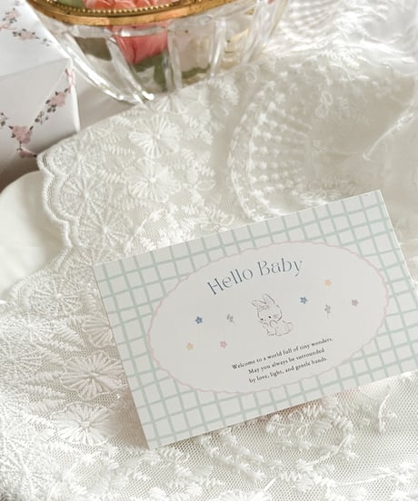 🎀🐰"Hello Baby”message card 10P