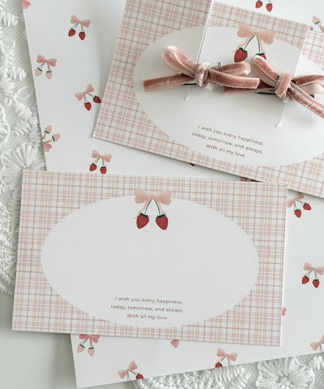 🎀🍓message card 10P