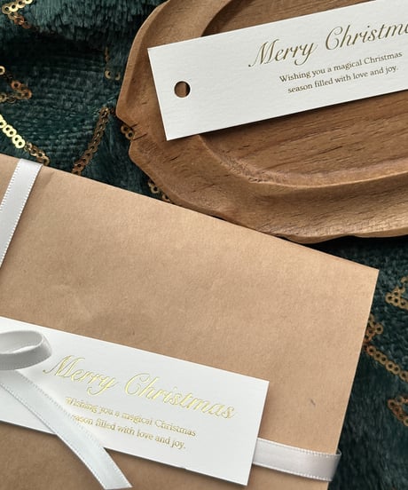 🎄letterpress tag "Merry Christmas"