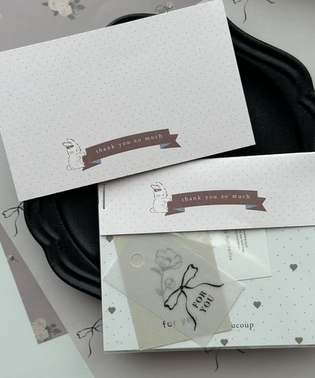 🤎🐇"thank you”message card/header 10P